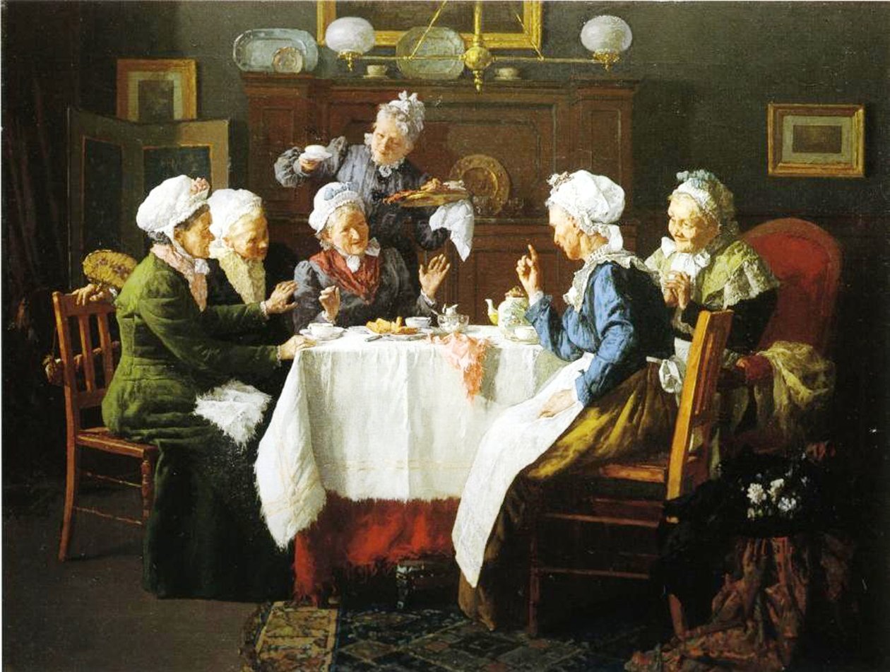祖母的茶话会，1915年 作者 路易斯·查尔斯·穆勒