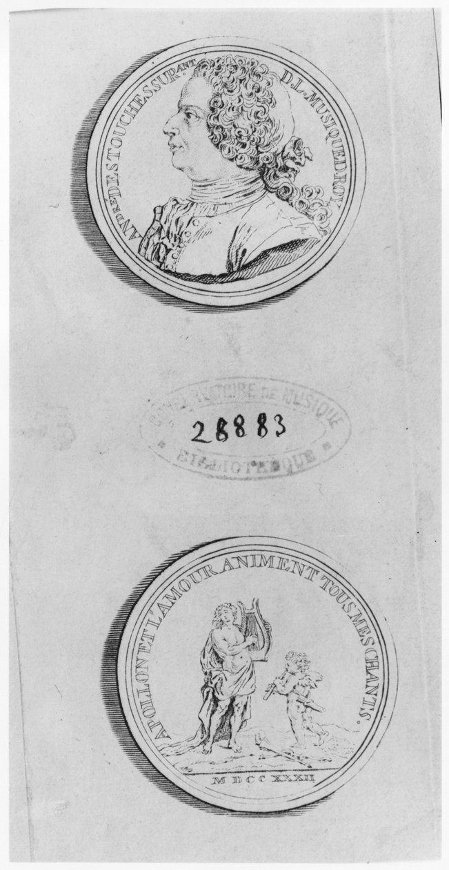 Andre Cardinal Destouches，雕刻自1732年的奖章，1750年 作者 路易·克里皮