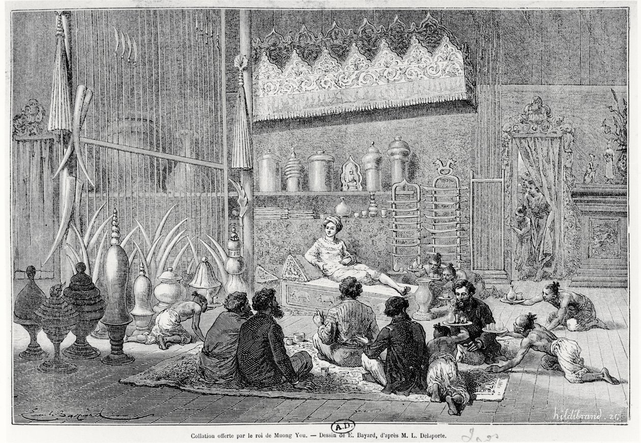 1877年Muong You国王提供的食物 作者 路易斯·德拉波特