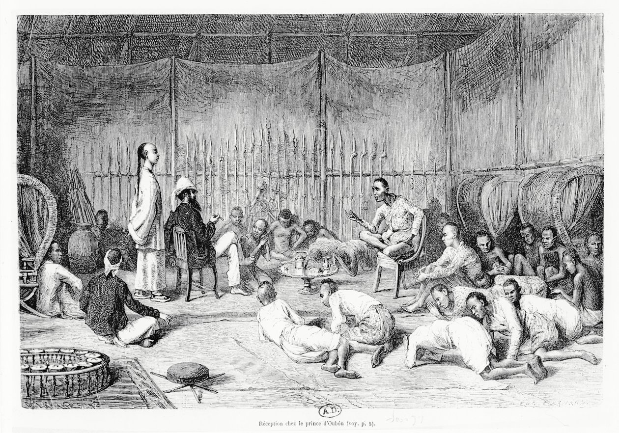1877年，老挝的Oubon王子接待 作者 路易斯·德拉波特