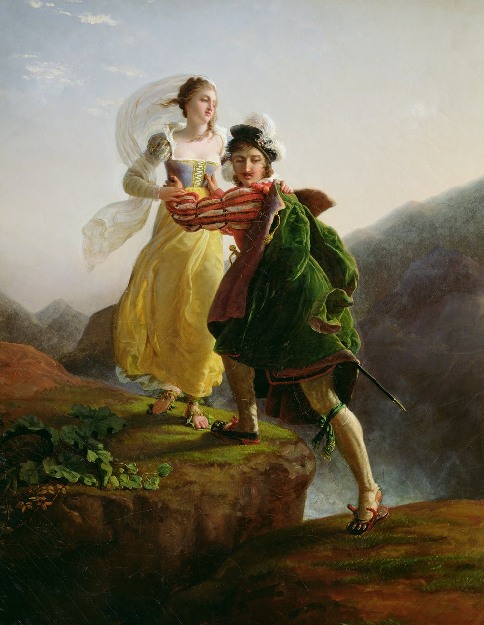 Bianca Cappello（约1542-87）和她的情人Francesco de Medici一起逃离（1541-87） 作者 路易斯·杜西斯
