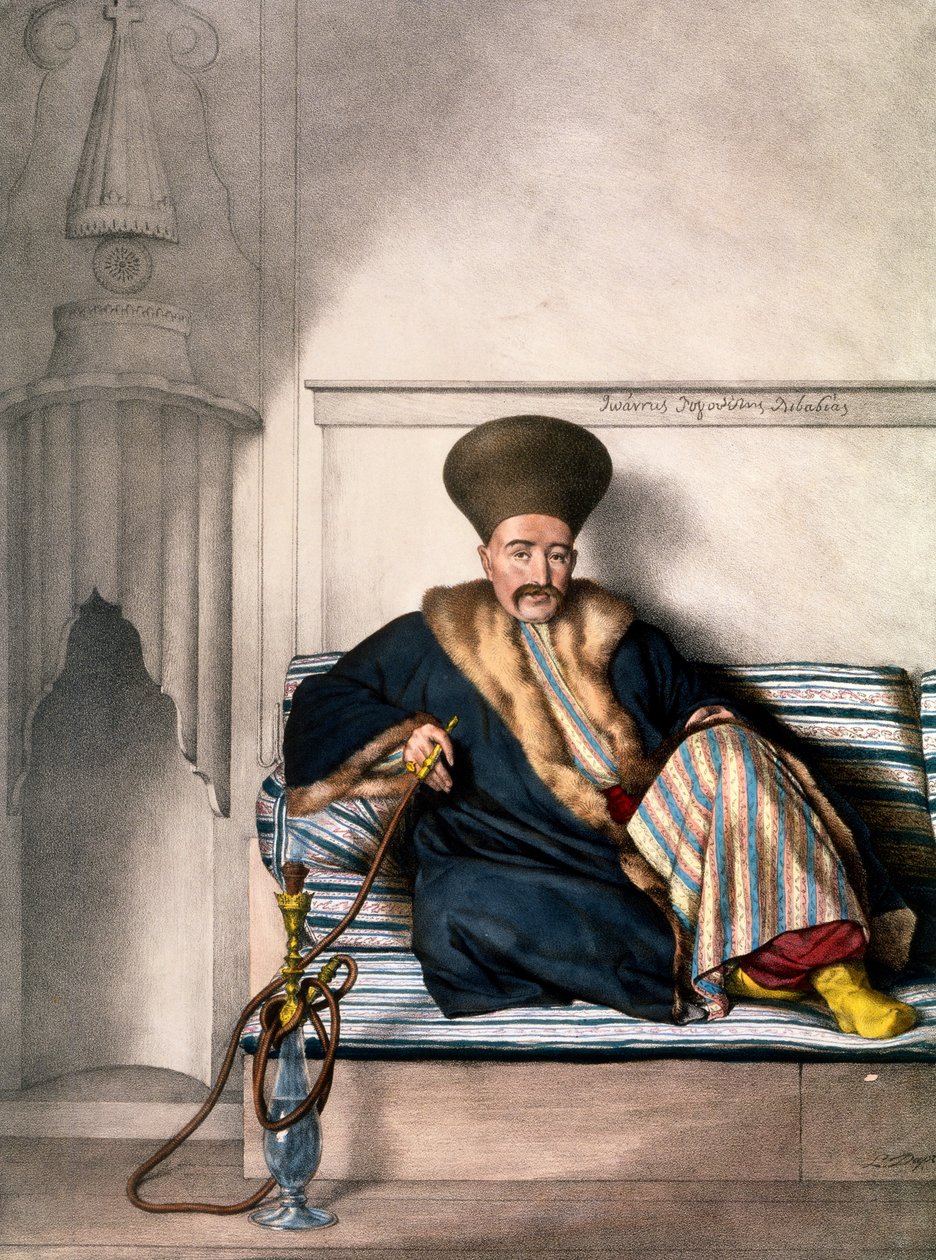 一个希腊人的制服人 - 板块十五，由Lemercier在&39;VoyageàAthènesetaàConstantinople&39;中雕刻，由Dupre编写和插图，1828年 作者 路易斯杜普雷