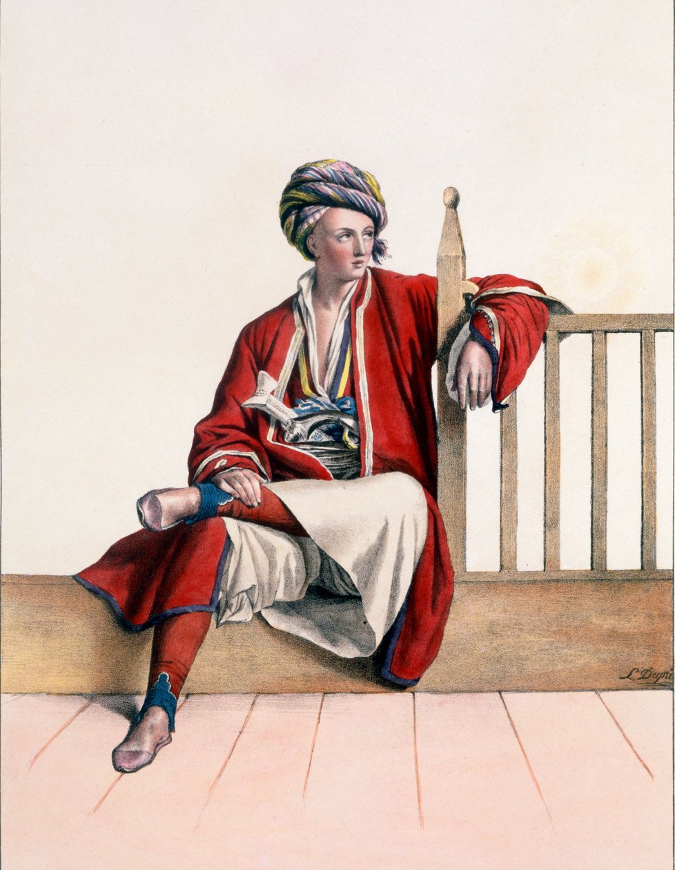 来自Thessaly的年轻希腊人 - 板块XIII，由Lemercier在&39;VoyageàAthènesetaàConstantinople&39;中雕刻，由Dupre编写和插图，1828年 作者 路易斯杜普雷