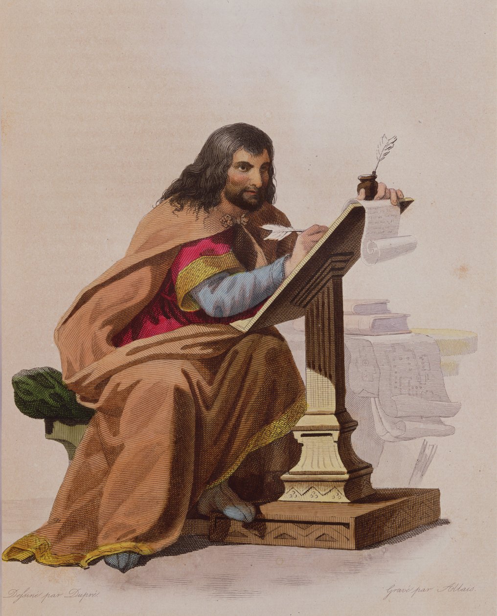 Einhard（c.770-840）由Allais刻，1830年 作者 路易斯杜普雷