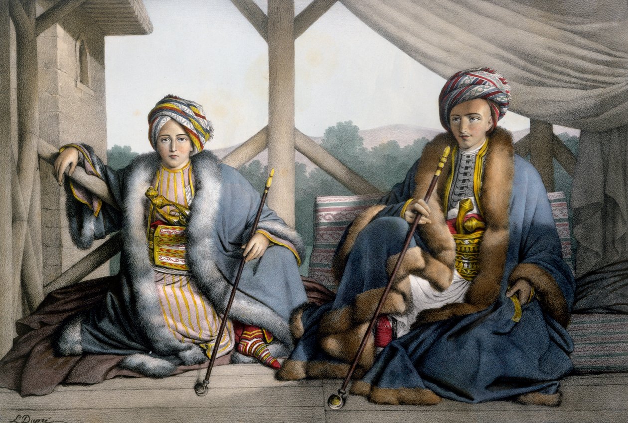 Thessalia的Pacha，Veli和Mehemet的儿子，小儿子Ali Cebelerr，Visir de Janina  - 板块四，由Lemercier在&39;VoyageàAthènesetaàConstantinople&39;中雕刻，由Dupre编写和插图 作者 路易斯杜普雷
