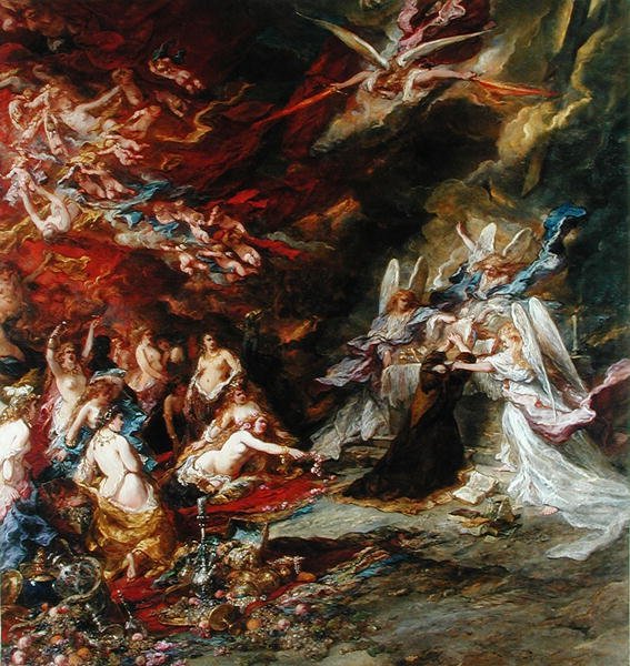 圣安东尼的诱惑，c.1869 作者 尤金·伊萨贝（Eugene Isabey）