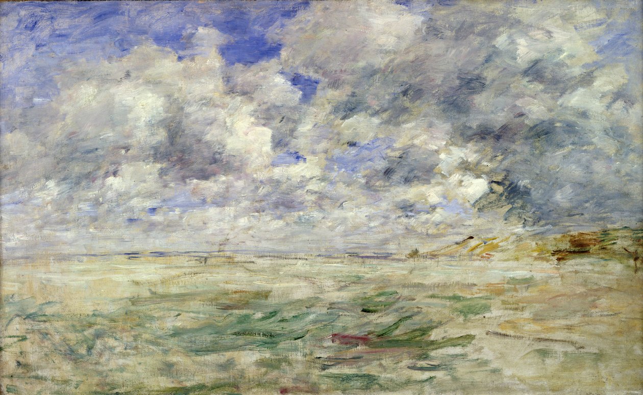 Trouville海滩上空的风雨如磐的天空，c.1894-97 作者 尤金·路易斯·布丁