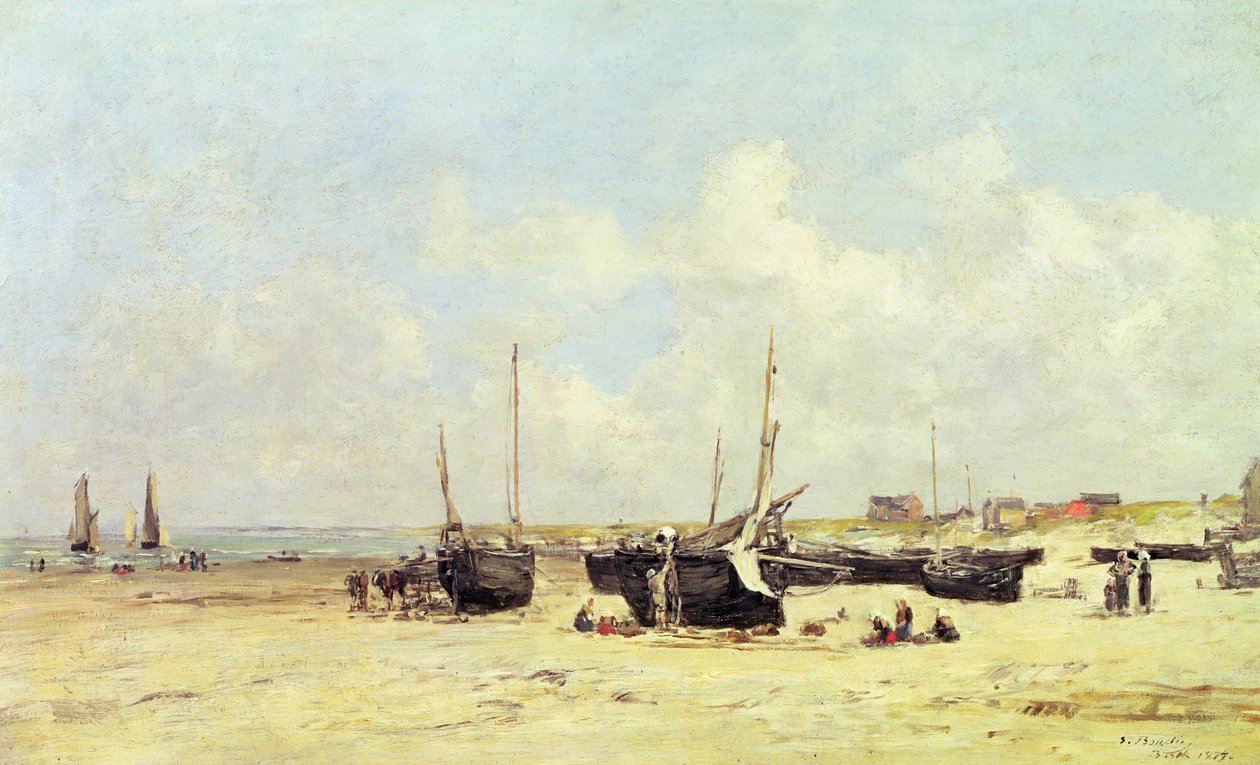 低潮时的海滩，Berck，1890-97 作者 尤金·路易斯·布丁