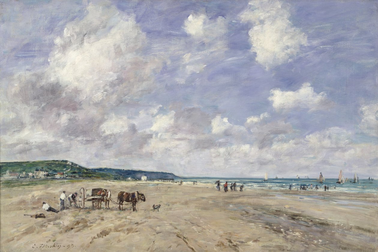 1893年，Tourgeville的海滩 作者 尤金·路易斯·布丁