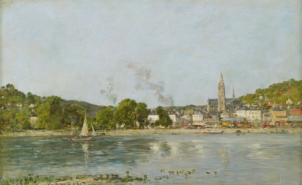 1889年在Caudebec-en-Caux的塞纳河 作者 尤金·路易斯·布丁