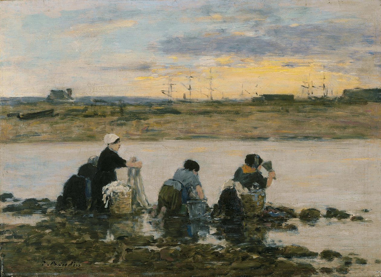 河边的Washerwomen 作者 尤金·路易斯·布丁