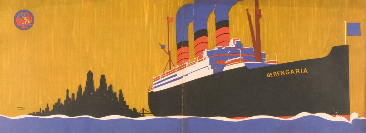 Cunard Line Berengaria促销手册，c.1930 作者 路易斯·范彻