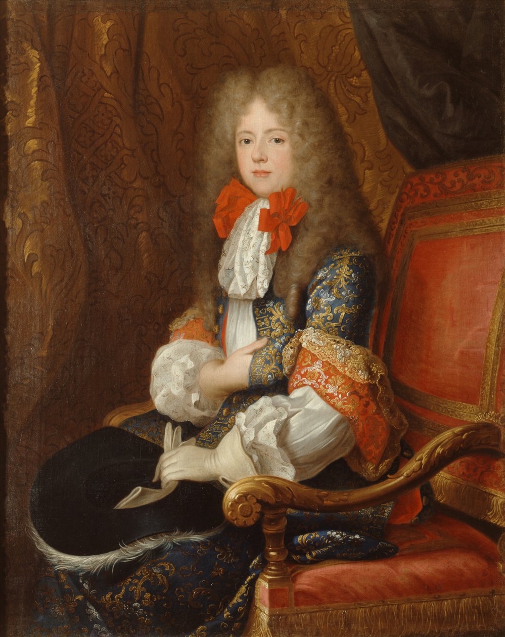 普雷提诺的Liselotte肖像，奥尔良公爵夫人在狩猎服装（1652-1722） 作者 路易斯·费迪南德·埃莱尔