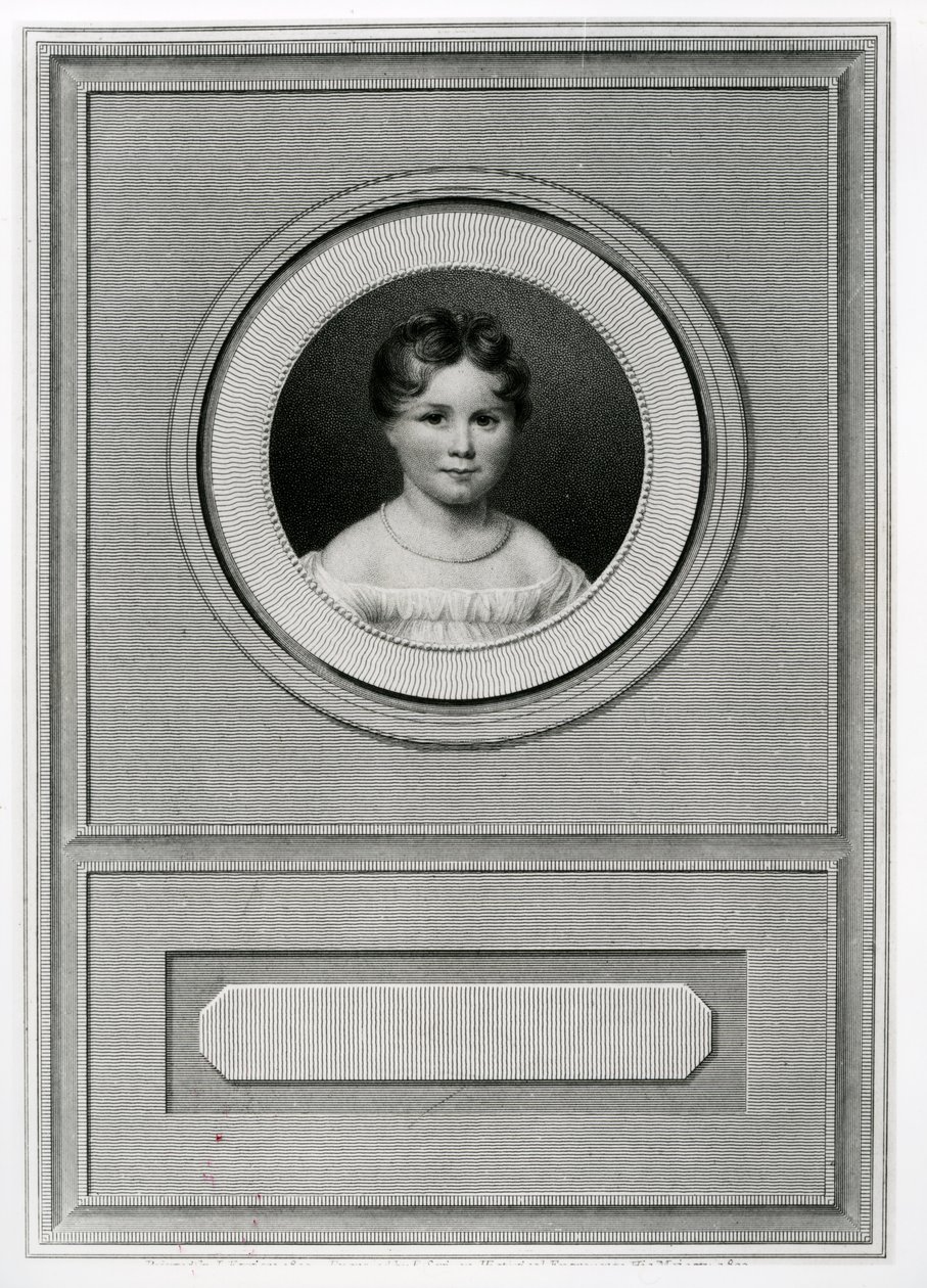 Augusta Ada Byron（1815-52）的肖像由Edward Scriven（1775-1841）1820年刻 作者 路易斯·费里耶尔