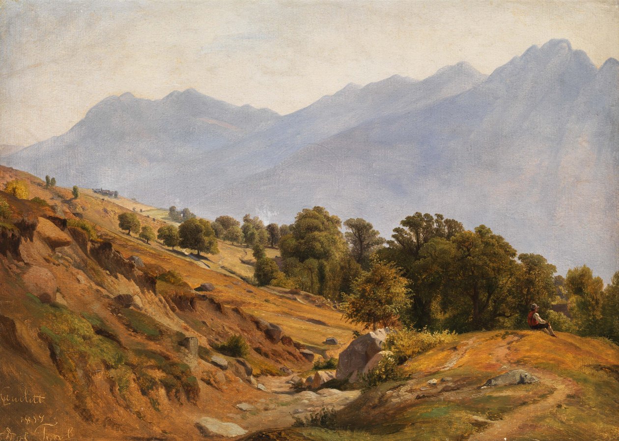 多夫提洛尔地区的山风景 作者 路易斯·古利特（Louis Gurlitt）