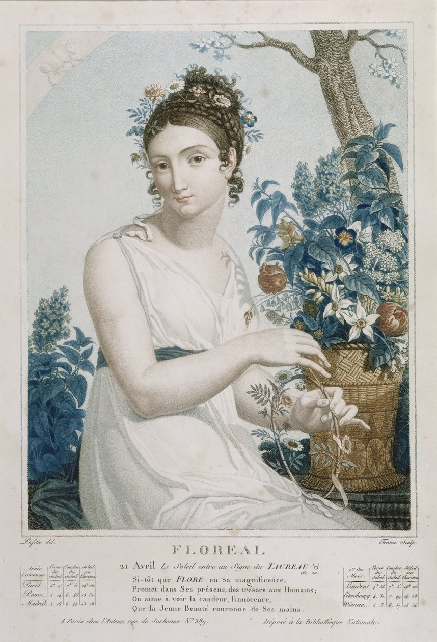 Floreal（April May），共和党日历的第八个月，由Tresca雕刻，c.1794 作者 路易斯·拉菲特