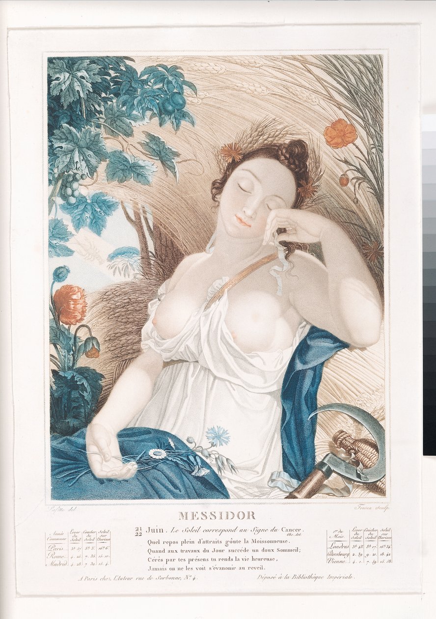 Messidor（JuneJuly），共和党日历的第十个月，由Tresca刻，法国，c.1794 作者 路易斯·拉菲特