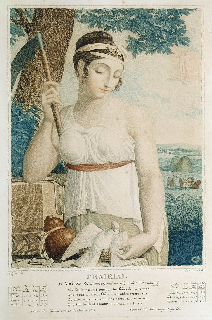 Prairial（MayJune），共和党日历的第九个月，由特雷斯卡雕刻，c.1794 作者 路易斯·拉菲特