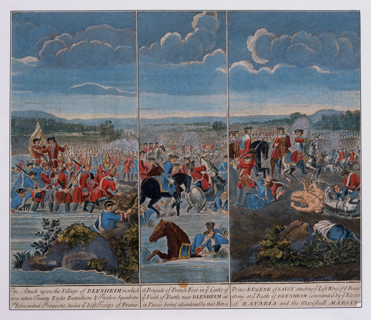 三个小组描绘了布伦海姆战役，1765年 作者 路易·拉盖尔（Louis Laguerre）