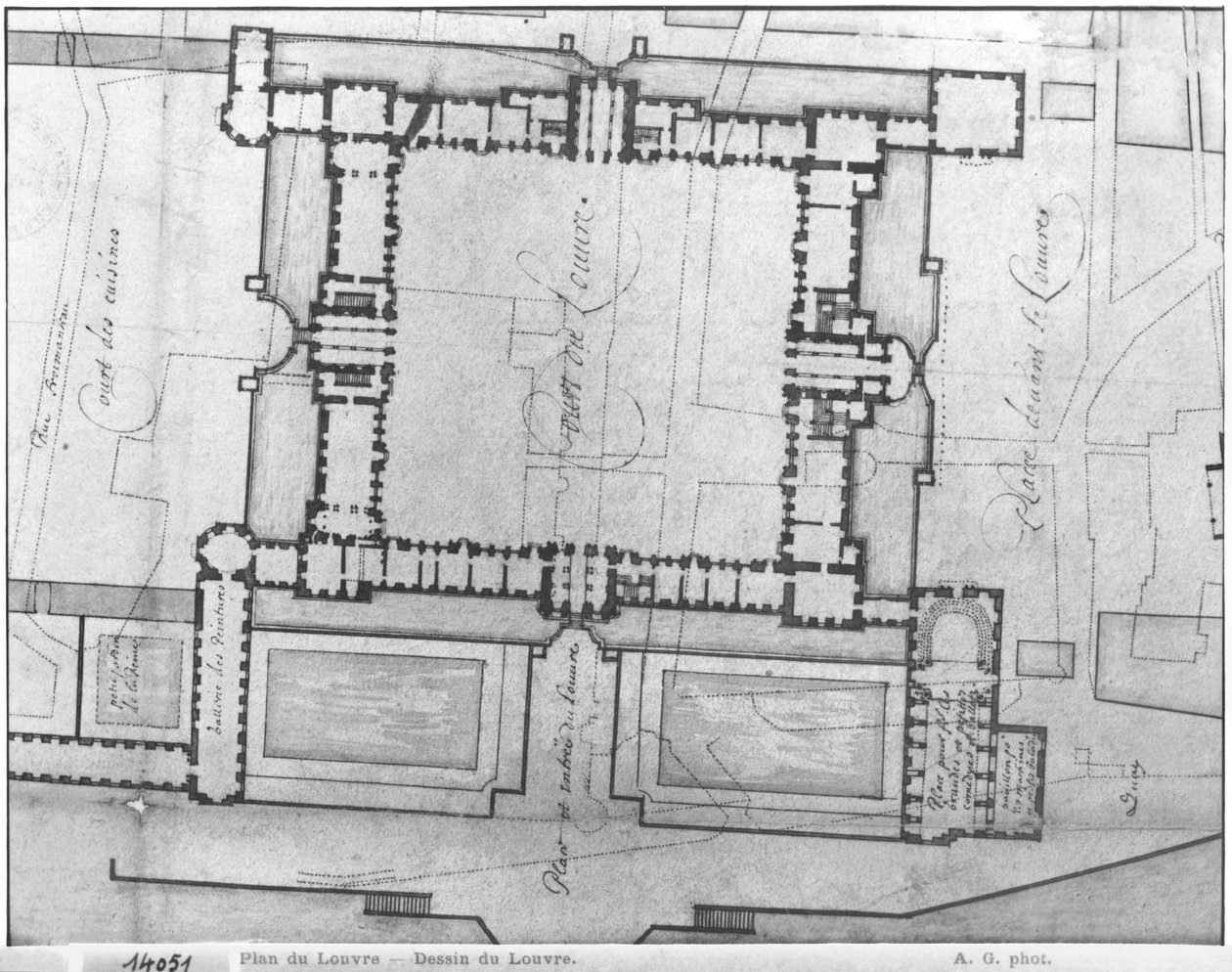 卢浮宫东部建筑的设计，来自卢浮宫（Recueil du Louvre），第1卷，第21页 作者 路易·勒沃