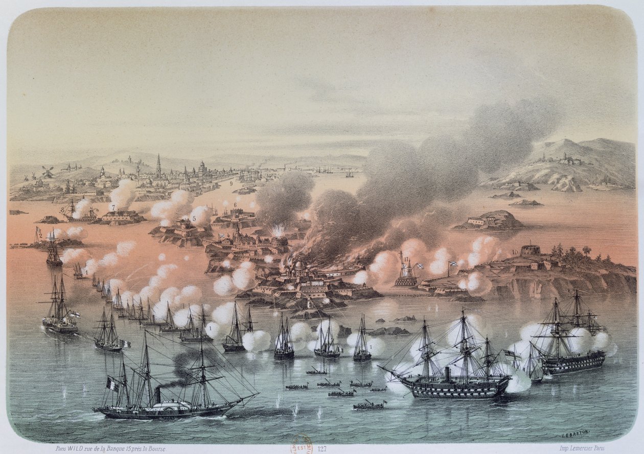 Sveaborg的轰炸，1855年8月5日，1856年 作者 路易斯·勒布雷顿