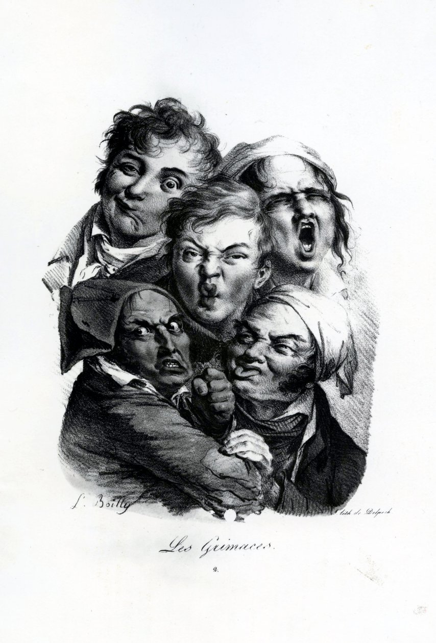 The Grimaces，c.1823（石版画） 作者 路易斯·利奥波德·博伊