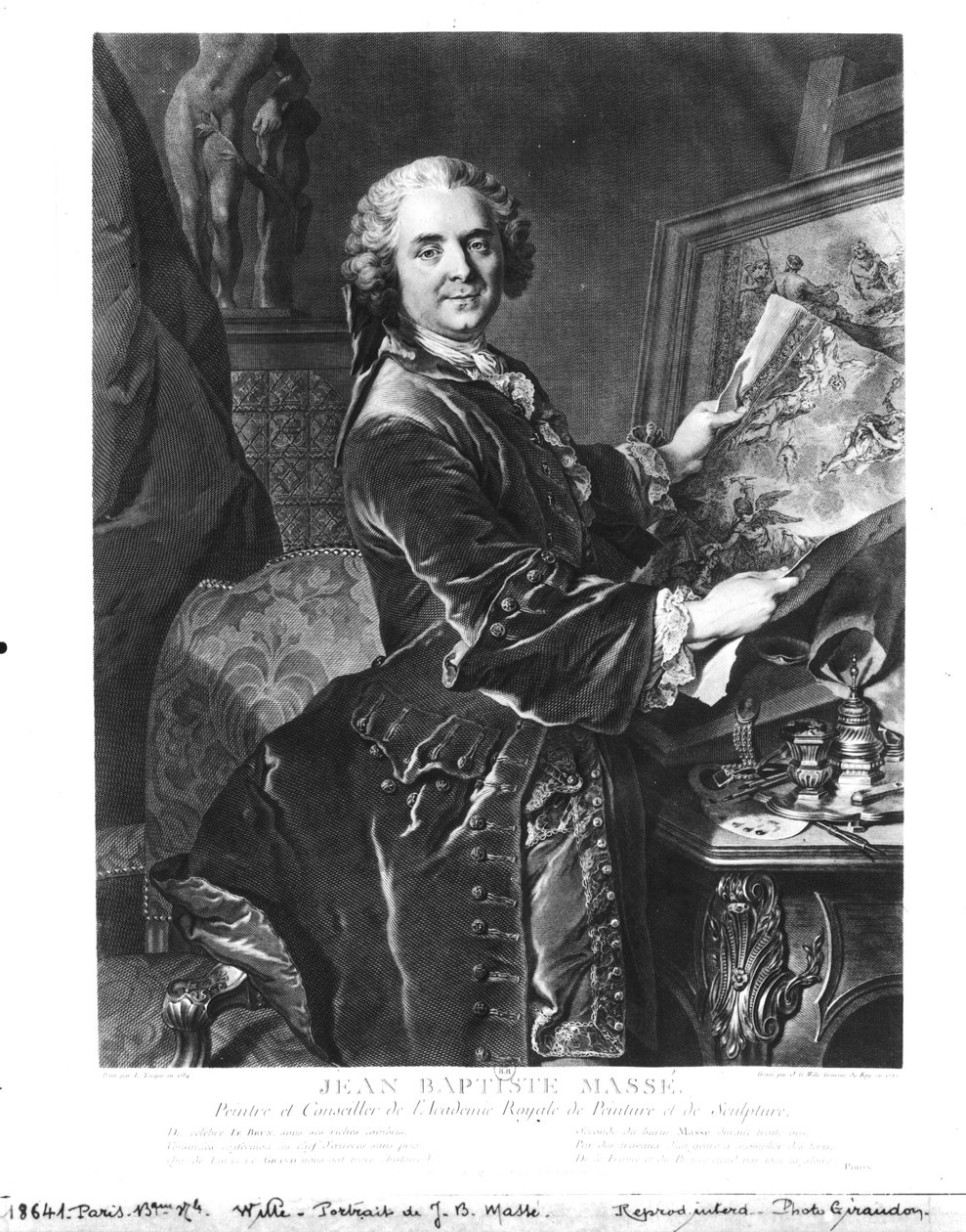 Jean Baptiste Masse（1687-1767）于1755年由Johan Georg Wille（1715-1808）刻 作者 路易斯·托克
