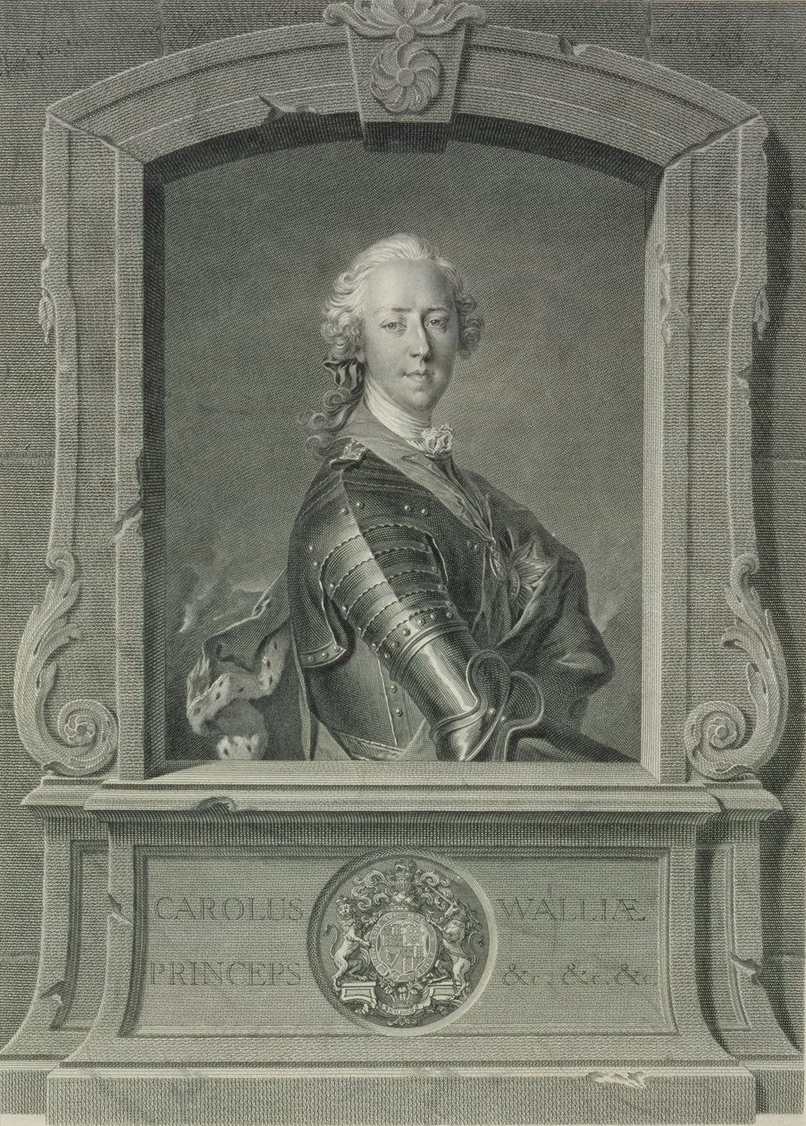 查尔斯·爱德华斯图尔特王子（1720-88），由JG Wille雕刻，1748年（铜版画） 作者 路易斯·托克