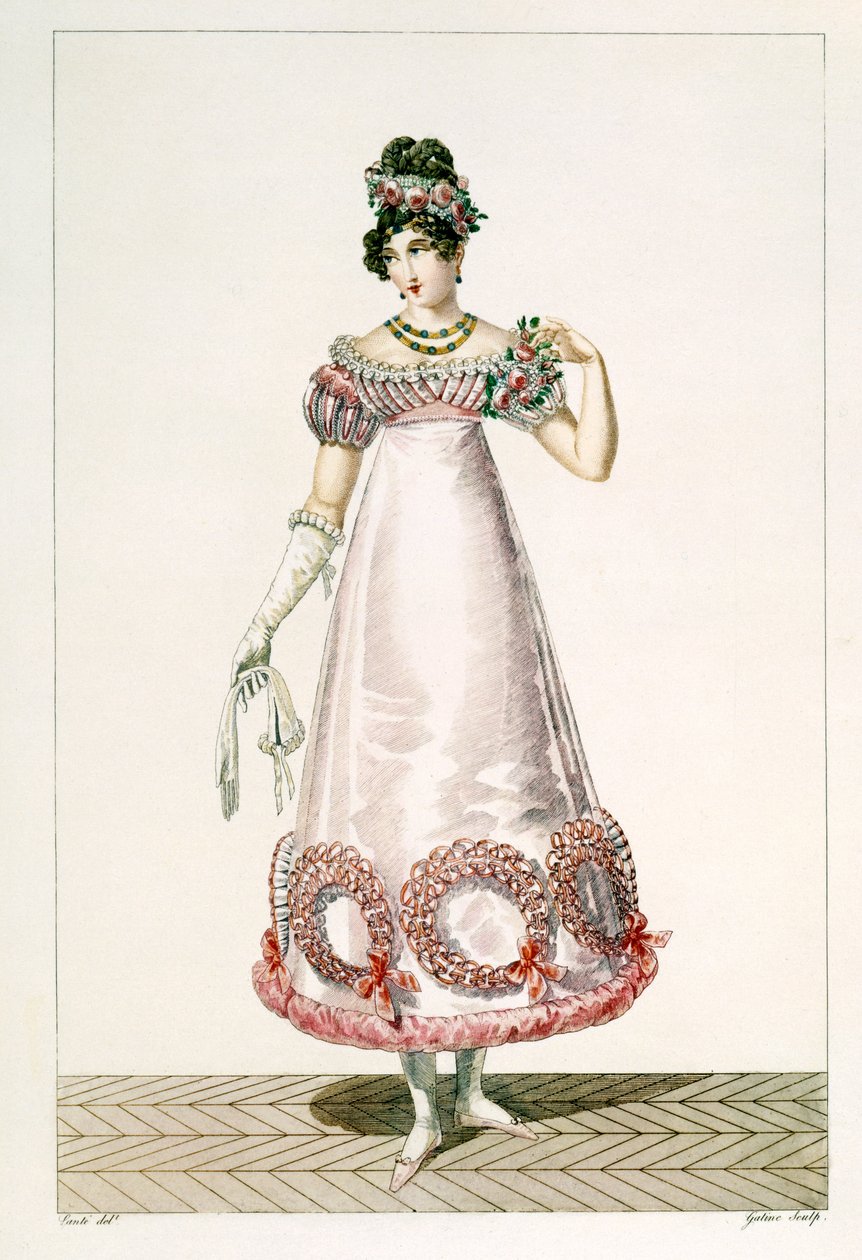 女士舞会礼服，由Georges Jacques Gatine（1773-1831）雕刻，1780年 作者 路易·玛丽·兰特（Louis Marie Lante）