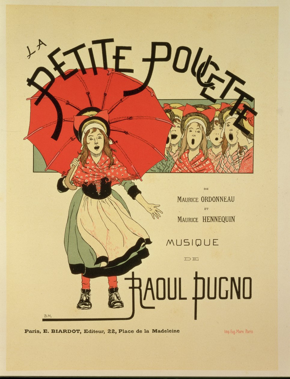 复制宣传轻歌剧&39;La Petite Poucette&39;的海报，1891年 作者 路易斯·莫里斯·布泰·德·蒙维尔
