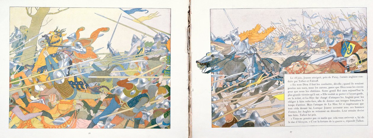 Patay之战，来自&39;Jeanne d&39;Arc&39;的插图，c.1910 作者 路易斯·莫里斯·布泰·德·蒙维尔