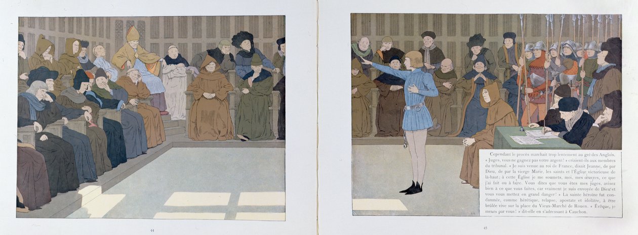 1431年在鲁昂城堡的圣女贞德审判，来自&39;Jeanne d&39;Arc&39;，c.1910 作者 路易斯·莫里斯·布泰·德·蒙维尔
