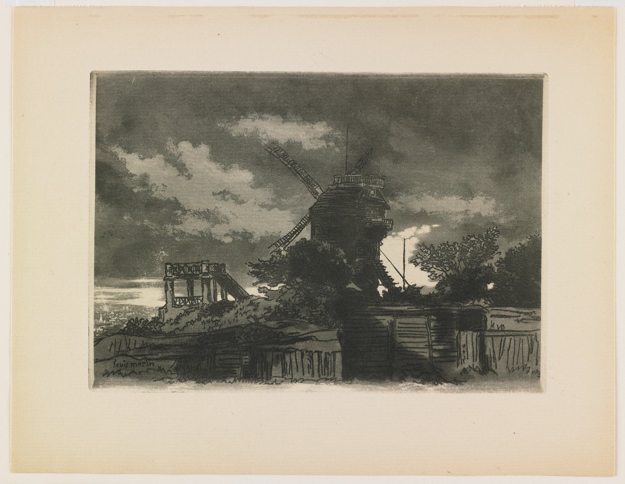La fin de Montmartre，1905年（蚀刻和aquatint） 作者 路易斯·莫林