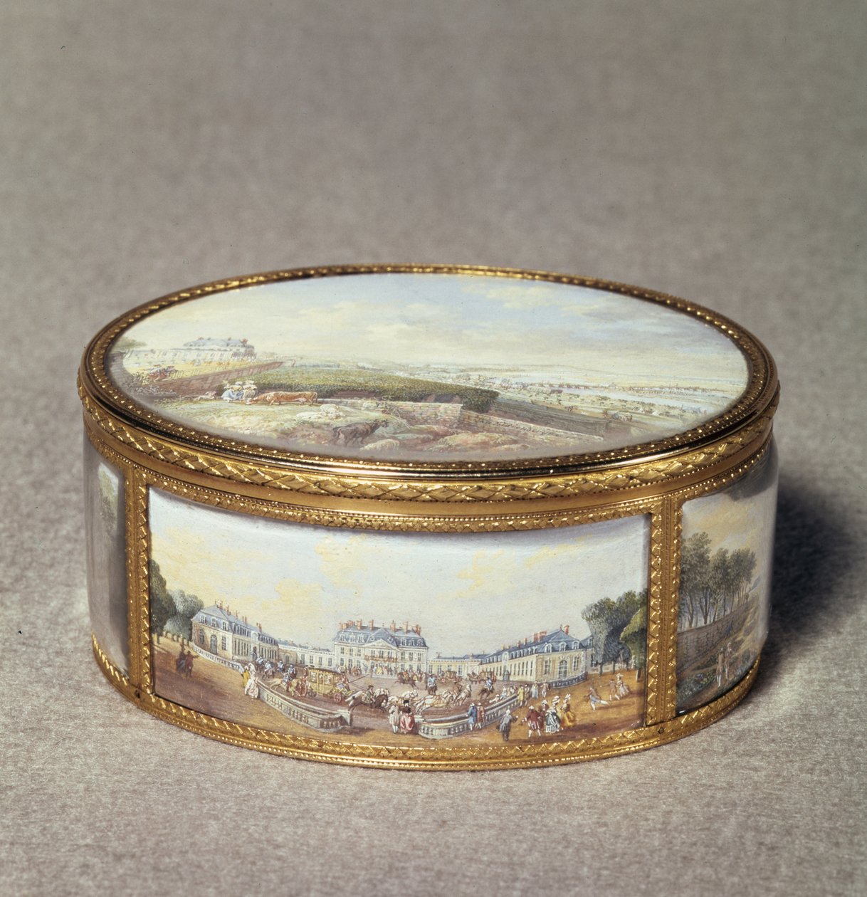 涂有Schloss Bellevue（金色珐琅）的鼻烟盒 作者 路易斯·尼古拉斯·范·布拉伦伯格