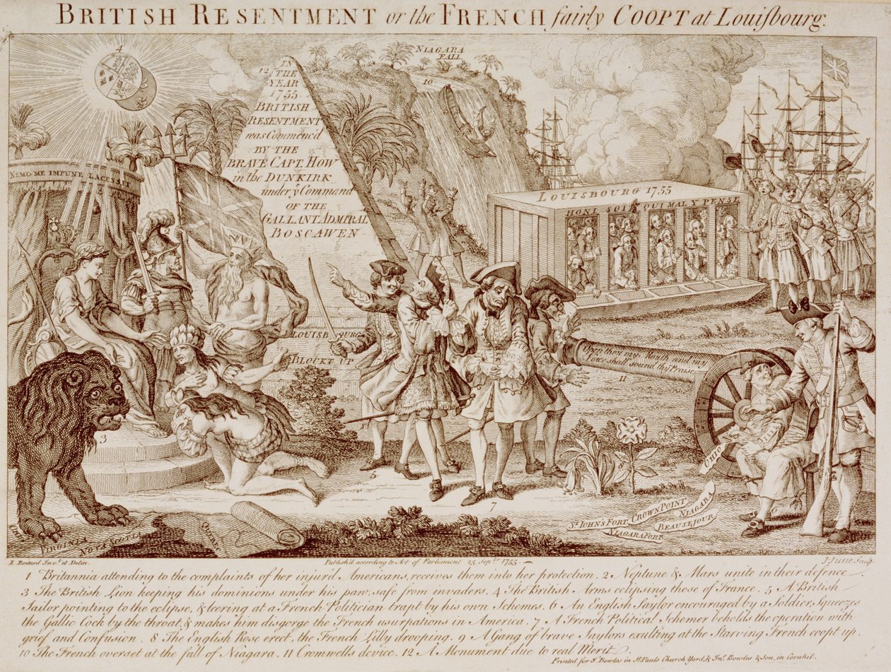 1755年9月25日出版的英国怨恨或路易斯堡的法国公平合作（另见251585） 作者 路易·菲利普继Boitard之后