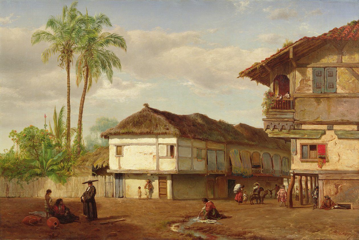 瓜亚基尔，厄瓜多尔的街景，1859年 作者 路易·雷米·米尼奥特