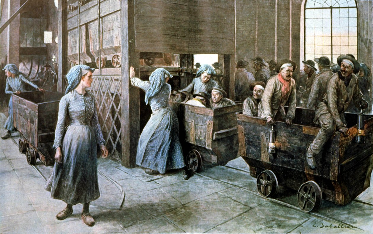 矿工，c.1900 作者 路易·雷米·萨巴蒂尔