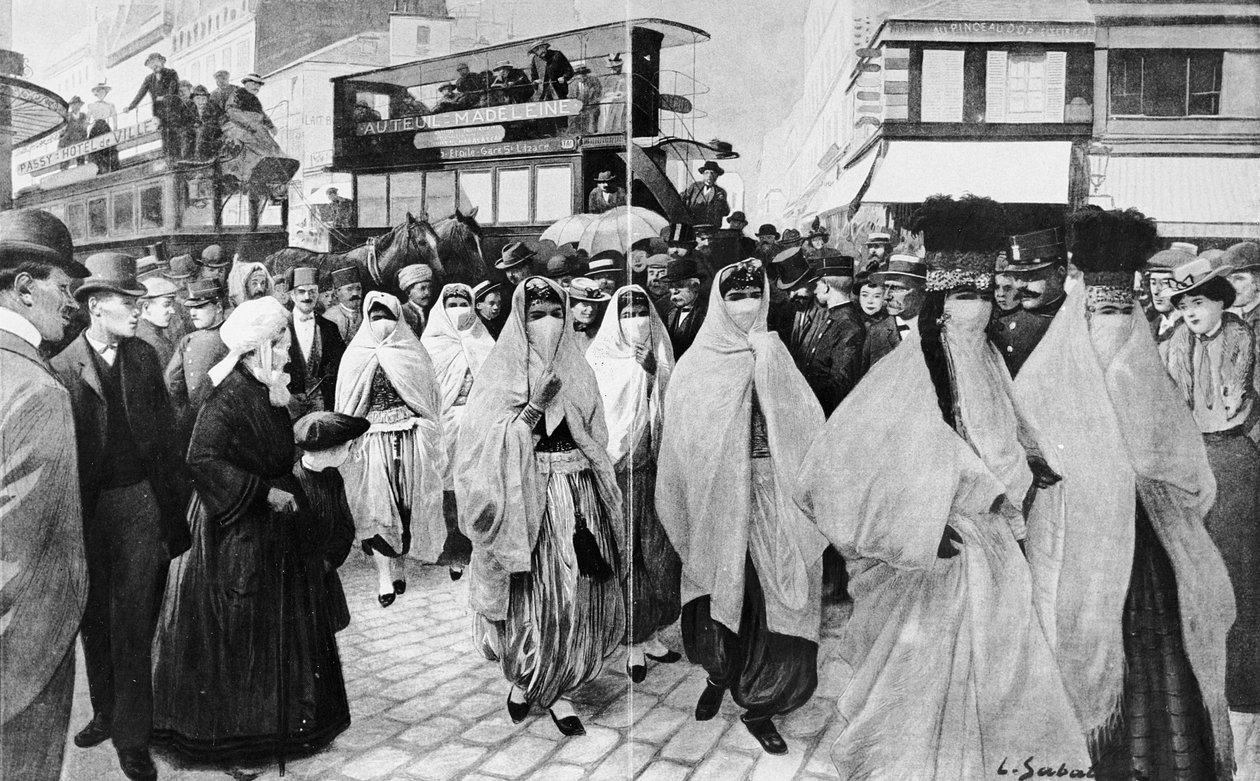 世界博览会：东方剧院的艺术家回到特罗卡德罗，1900年（另见184793） 作者 路易·雷米·萨巴蒂尔
