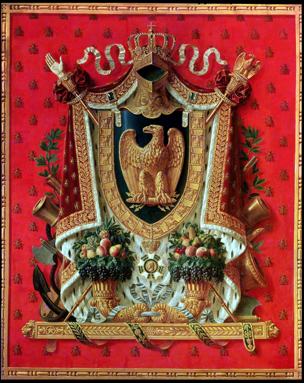 法国帝国的徽章，设计为挂毯，1808年 作者 路易·圣安格·德斯麦森斯