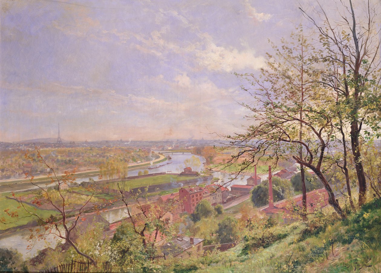 Boulogne sur Seine，c.1900的视图 作者 路易·陶金