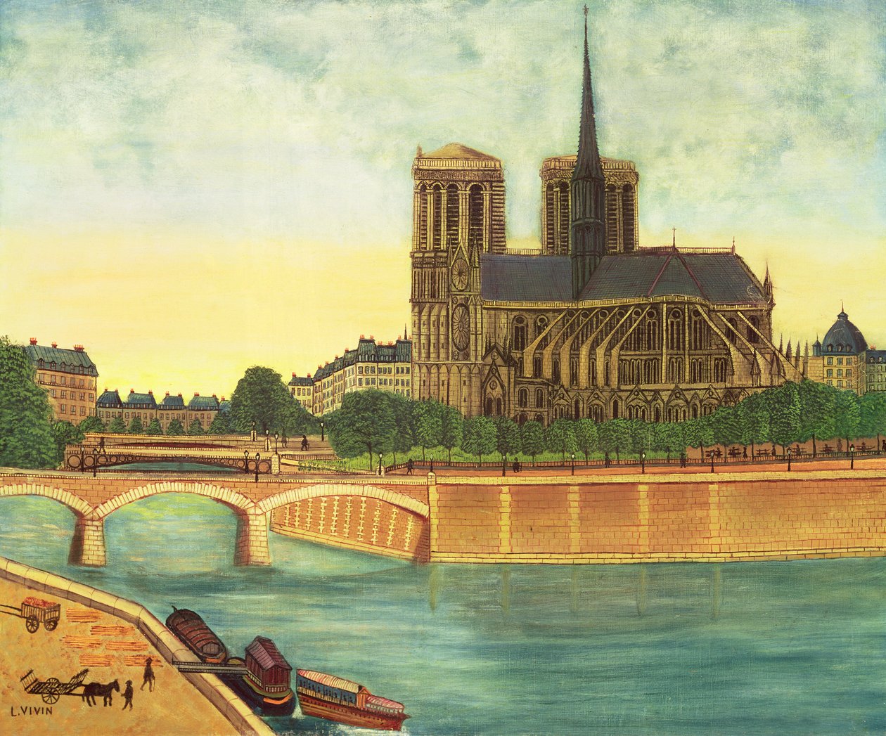 Notre-Dame（后殿的视图）c.1933 作者 路易斯·维文