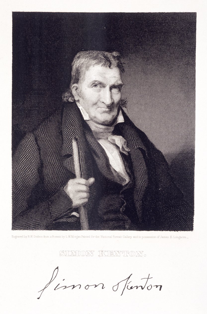 Simon Kenton（1755-1836）由Richard W. Dodson（1812-67）镌刻 作者 路易斯·摩根