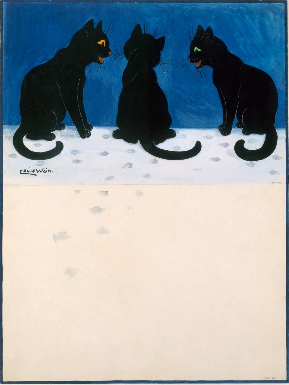 在雪中的黑猫 作者 路易·韦恩