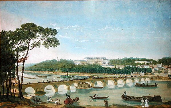 1830年5月参观那不勒斯国王和王后到圣城堡（wc＆gouache on paper） 作者 路易斯·杜西斯