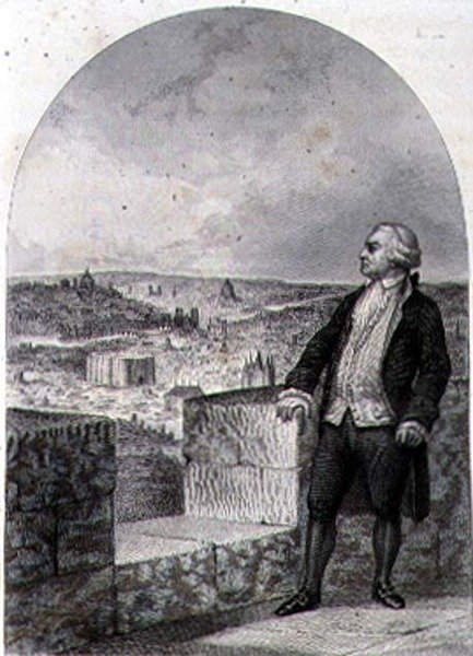 米拉波伯爵Honore Gabriel Riqueti（1749-91）在巴黎的城墙上，由Philibert Langlois雕刻（版画）。 作者 路易斯（后）马克