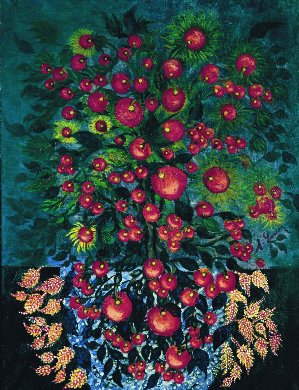 带叶子的苹果，1929-1930。 作者 路易
