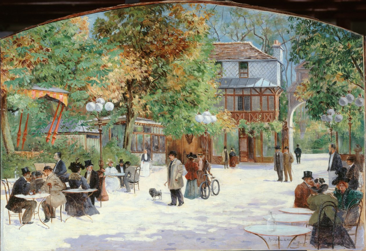 在布洛涅森林的马德里城堡小屋，约 1895 年（布面油画） 作者 路易斯·阿贝尔·特鲁谢
