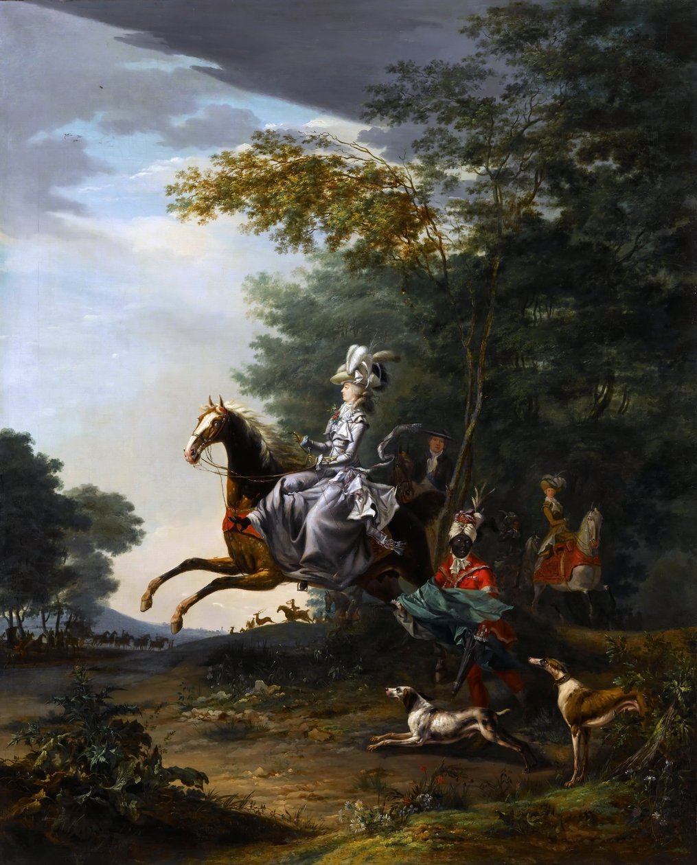 玛丽-安托瓦内特1755-1793年与狗打猎的情景 作者 路易·奥古斯特·布伦·德·韦尔索瓦