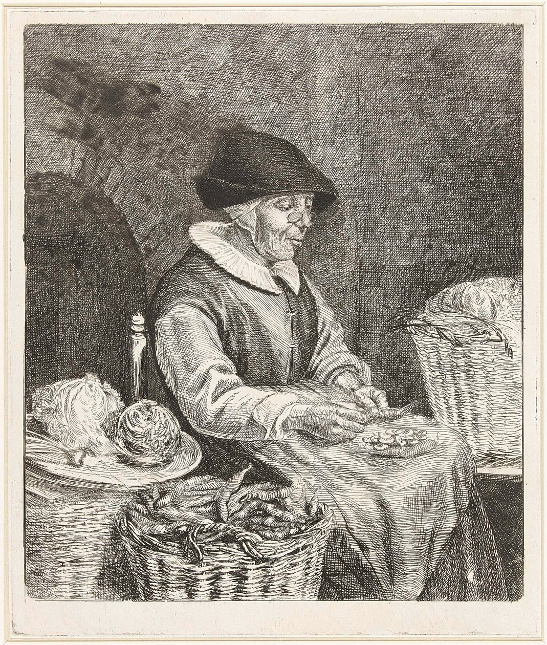 Coclers, L B,《蘸豆子的老妇人》（1780 年，阿姆斯特丹里克斯博物馆） 作者 路易斯·伯纳德·科克莱斯