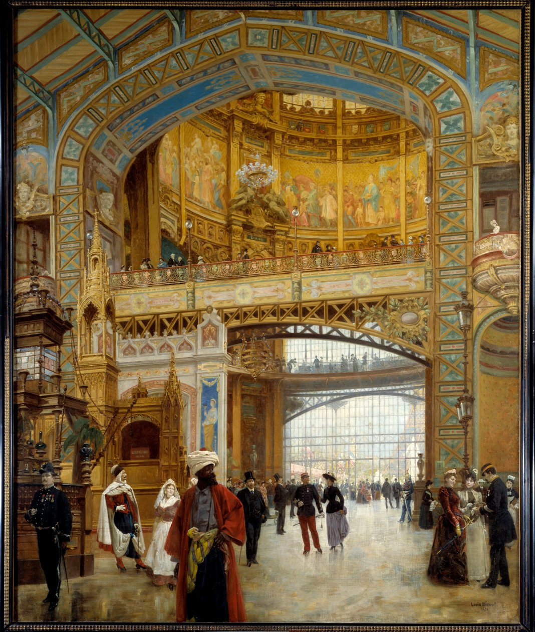 1889 年巴黎世界博览会的中央穹顶 路易斯·贝鲁 (Louis Beroud) (1852-1930) 的绘画 1890 年尺寸 1.98x1.64 米 巴黎，卡纳瓦莱博物馆 - 巴黎世界博览会的中央穹顶 作者 路易斯·贝鲁德